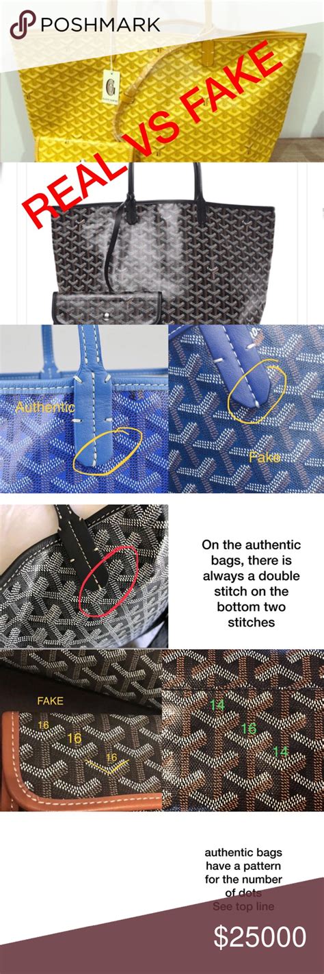 real goyard bag vs fake|how to identify a goyard handbag.